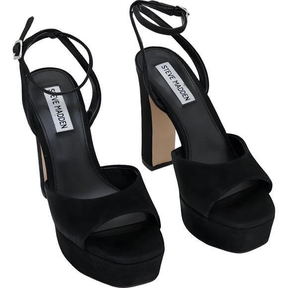 Steve Madden Assured Ankle-Strap Platform Sandals Black Women's US 6M - Picture 1 of 6